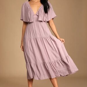 Lulus Breeze to be Mauve Midi Dress